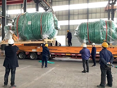 Reaktor berlapis kaca 20000L dengan jaket separa gegelung, dieksport ke pelanggan di Amerika Syarikat20