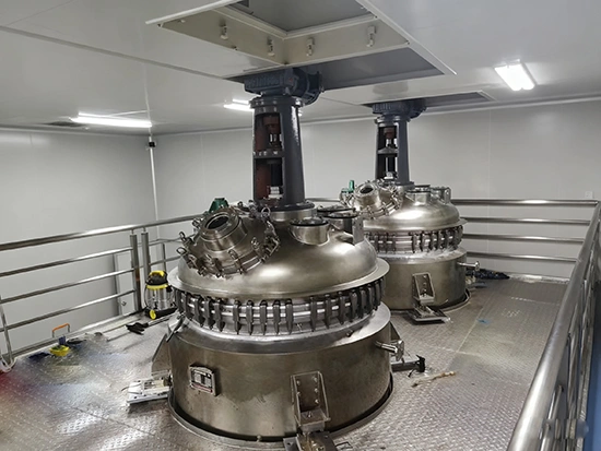 Reaktor berlapis kaca 8000L dengan pelapisan keluli tahan karat